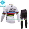 Radbekleidung Radtrikot Langarm + Lang Radhose 2017 Bora-Hansgrohe Kinder Winter Thermal Fleece N002